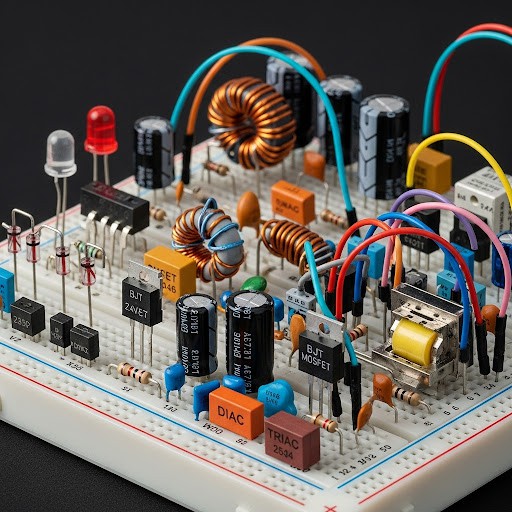 diferentes elementos y componentes de la electronica basica 